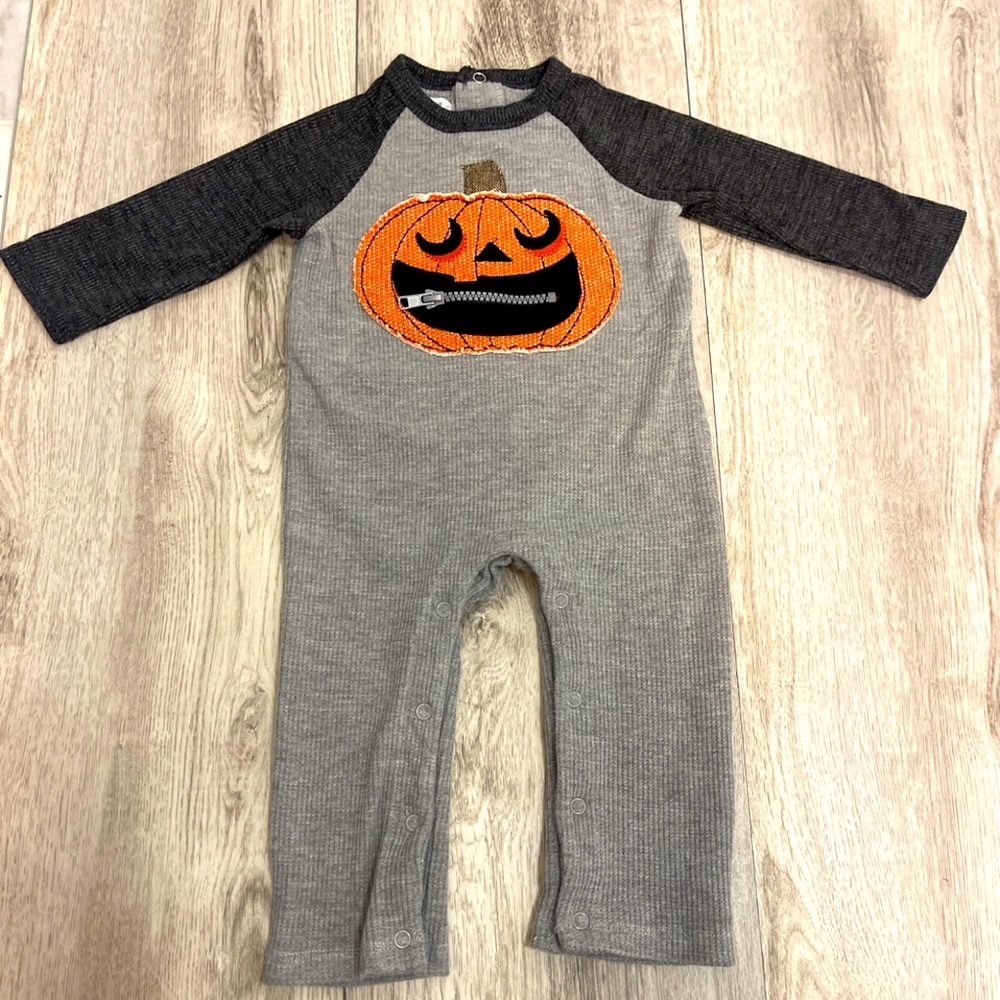 Mud Pie 6-9 Months Pumpkin One Piece Outfit